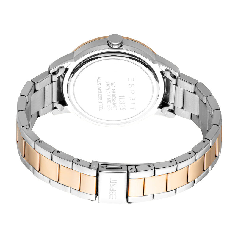 Esprit Women's Fashion Quartz Two Tone Silver & Rose Gold Watch