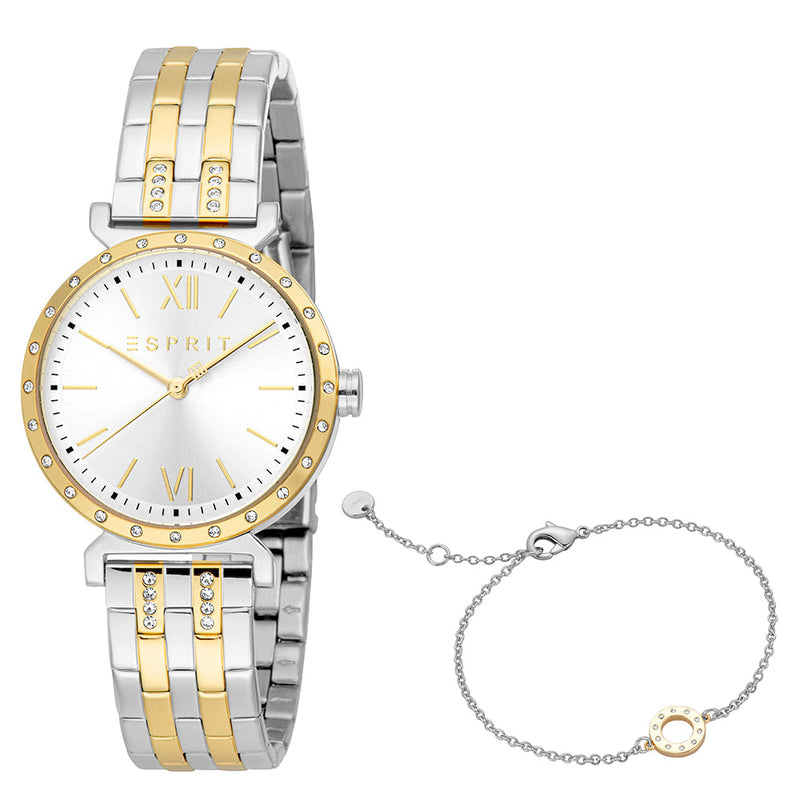 Esprit Women's Fashion Quartz Two Tone Silver and Gold Watch