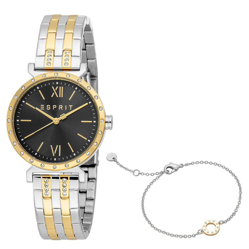 Esprit Women's Fashion Quartz Two Tone Silver and Gold Watch