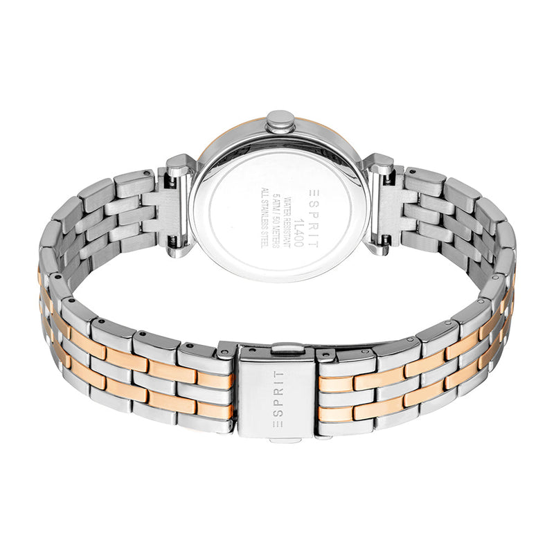 Esprit Women's Fashion Quartz Two Tone Silver & Rose Gold Watch