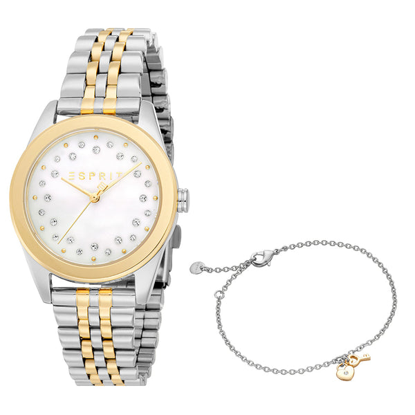 Esprit Women's Fashion Quartz Two Tone Silver and Gold Watch