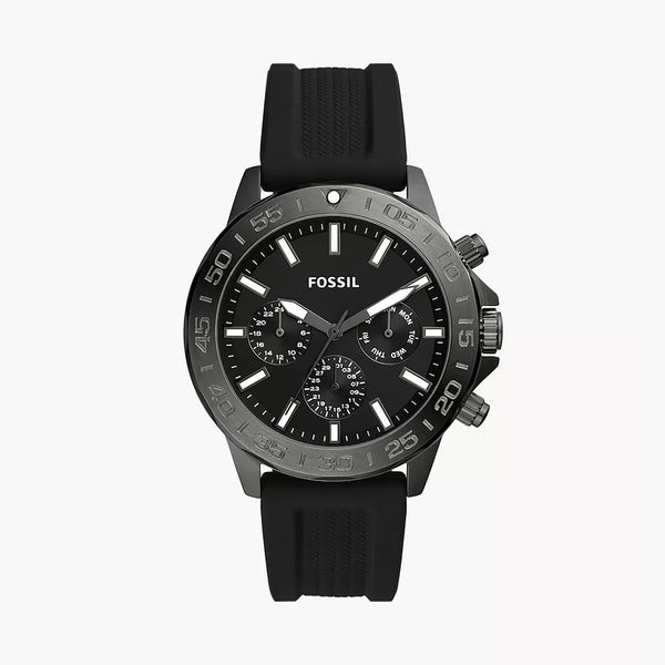 Fossil Bannon Men's Black Silicone Watch