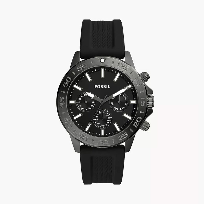 Fossil Bannon Men's Black Silicone Watch