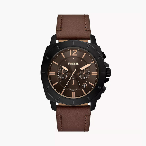 Fossil Privateer Men's Brown Pro-Planet Leather Watch