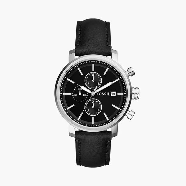 Fossil Rhett Men's Black Pro-Planet Leather Watch