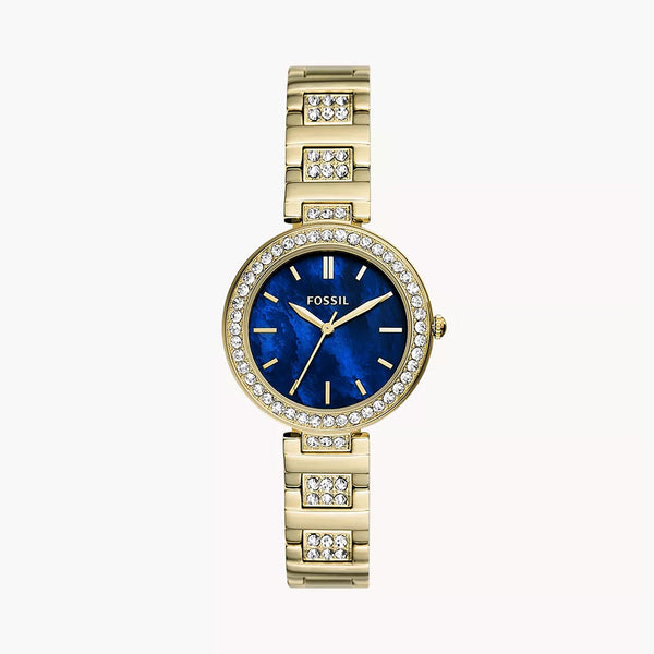 Karli Three-Hand Stainless Steel Watch in Blue Fossil BQ3924 Karli Three-Hand Gold-Tone Stainless Steel  main image 2