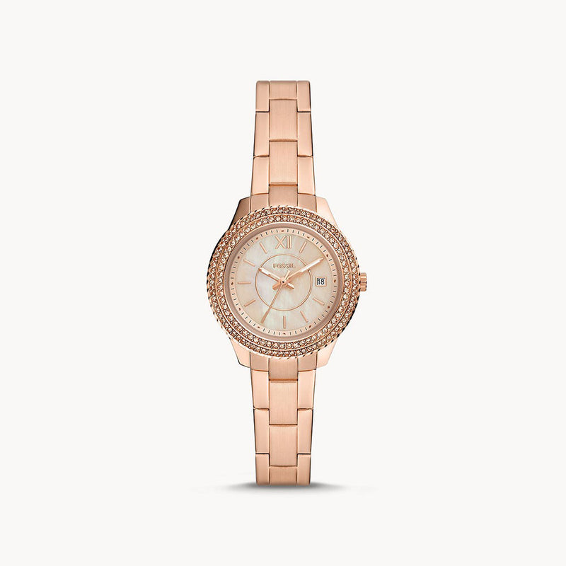 Fossil Stella Three-Hand Date Rose Gold-Tone Stainless Steel Women's Watch - ES5136