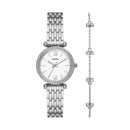 Fossil Carlie Three-Hand Stainless Steel Watch And Bracelet Box Set
