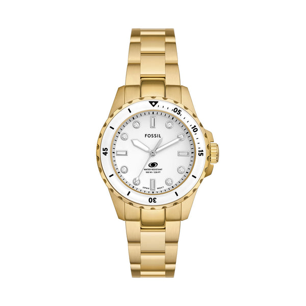 Fossil Blue Women's Gold Stainless Steel Watch