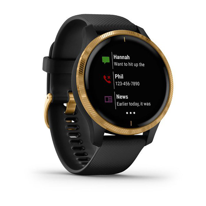 Garmin Venu Gold Case Black Band Full Display Watch - 010-02173-34