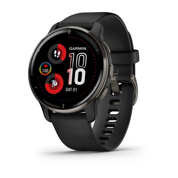 Garmin Venu 2 Plus Silicone Black Slate Full Color Display Dial Watch - 010-02496-11