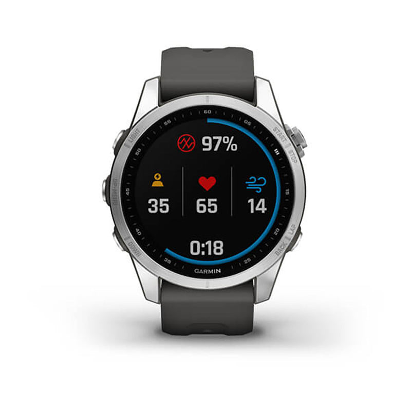 Garmin Fenix 7S Silver With Graphite Band Full Color Display Watch - 010-02539-01