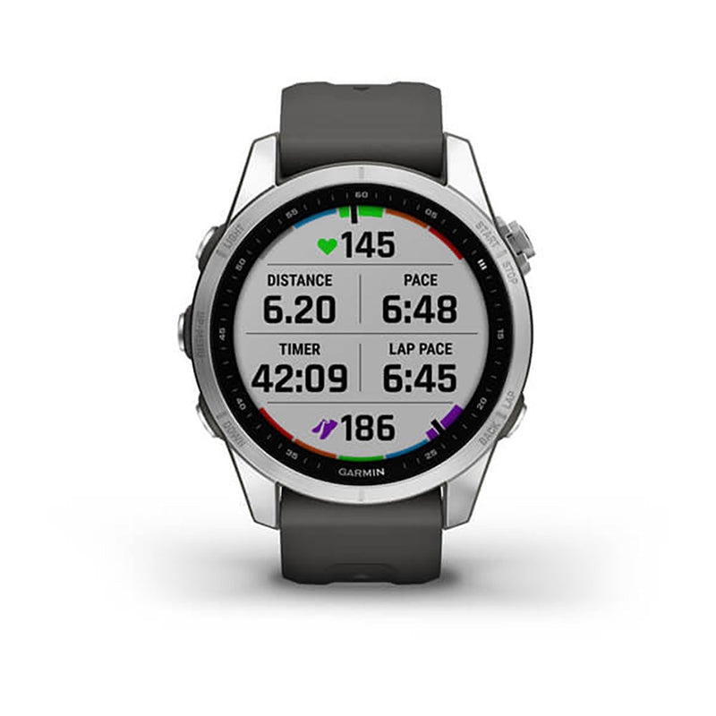 Garmin Fenix 7S Silver With Graphite Band Full Color Display Watch - 010-02539-01