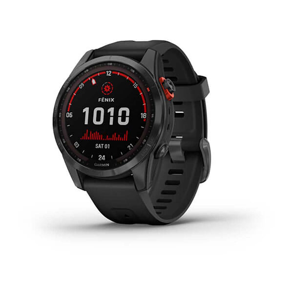 Garmin Fenix 7S Solar Slate Gray W Black Band Full Color Display Watch - 010-02539-13