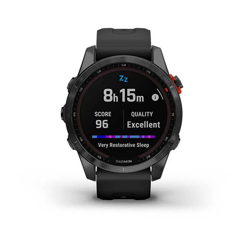 Garmin Fenix 7S Solar Slate Gray W Black Band Full Color Display Watch - 010-02539-13