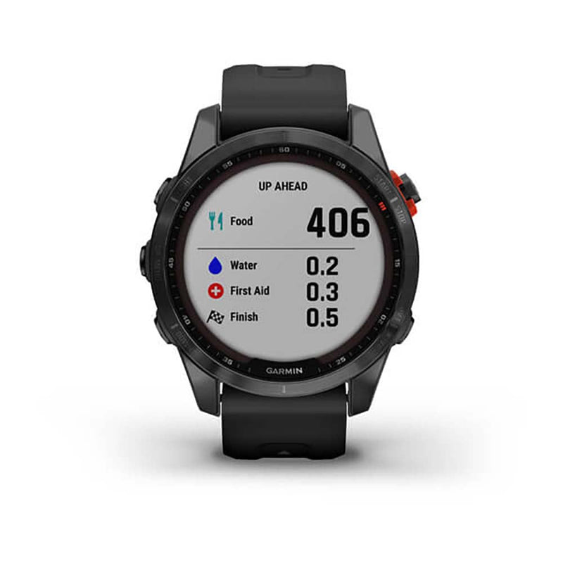 Garmin Fenix 7S Solar Slate Gray W Black Band Full Color Display Watch - 010-02539-13