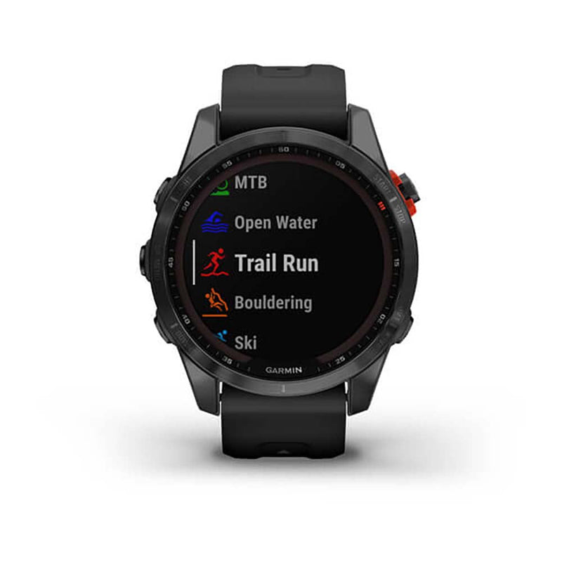 Garmin Fenix 7S Solar Slate Gray W Black Band Full Color Display Watch - 010-02539-13