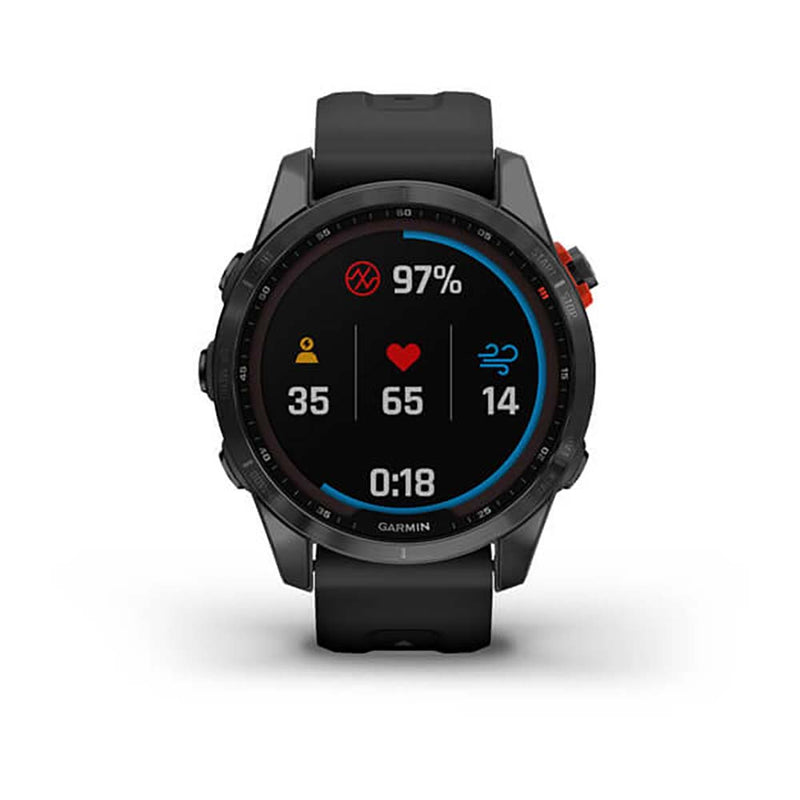 Garmin Fenix 7S Solar Slate Gray W Black Band Full Color Display Watch - 010-02539-13