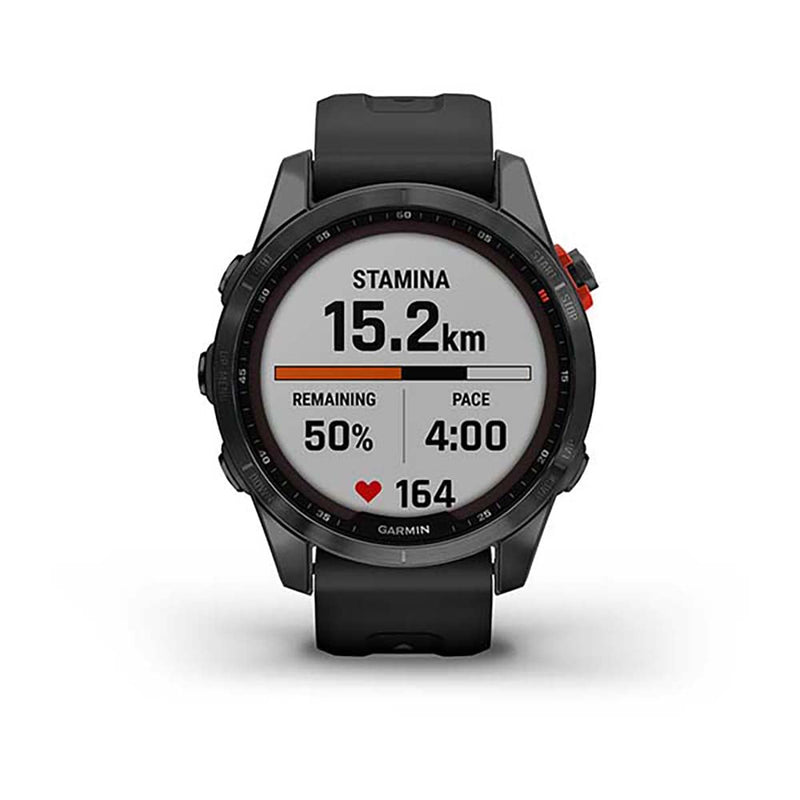 Garmin Fenix 7S Solar Slate Gray W Black Band Full Color Display Watch - 010-02539-13