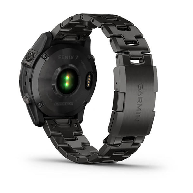 Garmin Fenix 7 Sapphire Carbon Grey DLC Vented Titanium Band Full Display Watch - 010-02540-39