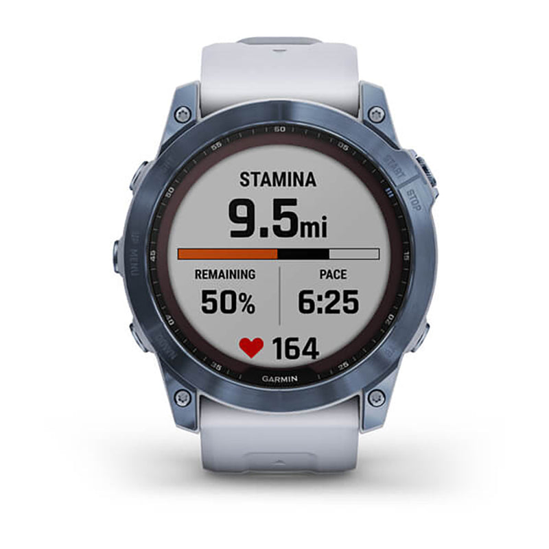 Garmin Fenix 7X Sapphire Solar Mineral Blue DLC Titanium Whitestone Band Full Display Watch - 010-02541-15