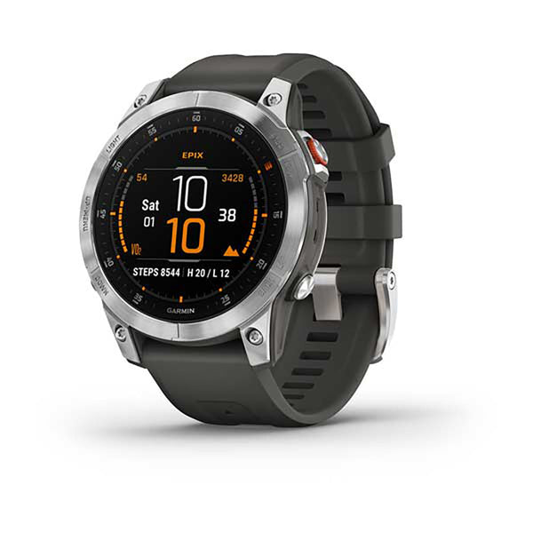 Garmin Epix Gen 2 Slate Ss W Silicone Band Full Color Display Dial Watch - 010-02582-01