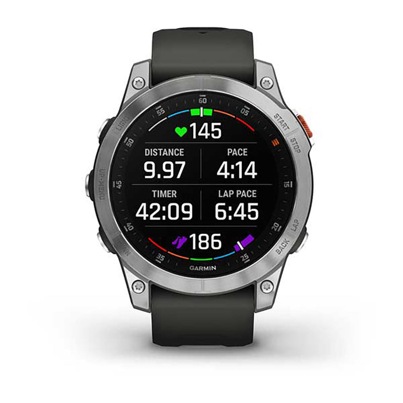 Garmin Epix Gen 2 Slate Ss W Silicone Band Full Color Display Dial Watch - 010-02582-01