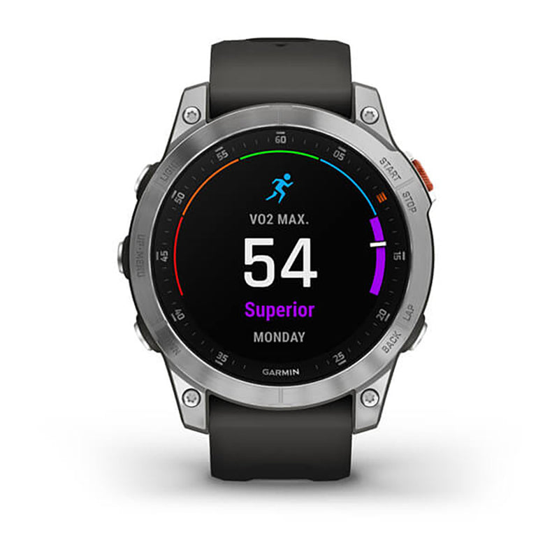 Garmin Epix Gen 2 Slate Ss W Silicone Band Full Color Display Dial Watch - 010-02582-01