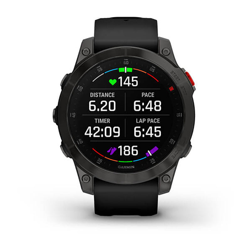 Garmin Epix Gen 2 Black Carbone Gray DLC Titanium W Silicone Full Color Display Watch - 010-02582-11