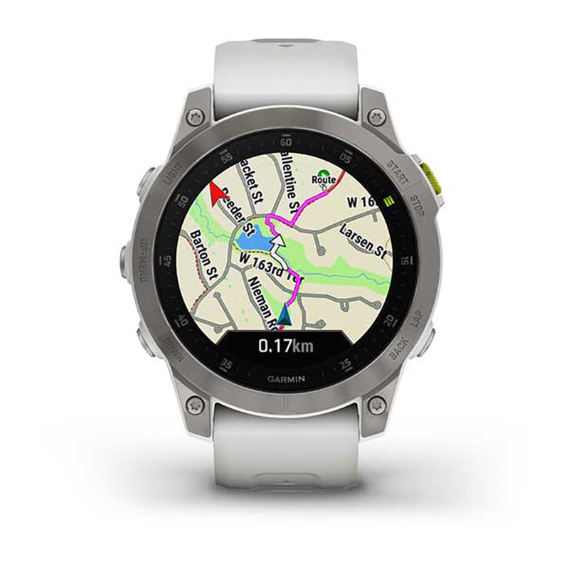 Garmin Epix Gen 2 Carrera White Ti W Silicone Band Full Color Display Watch - 010-02582-21