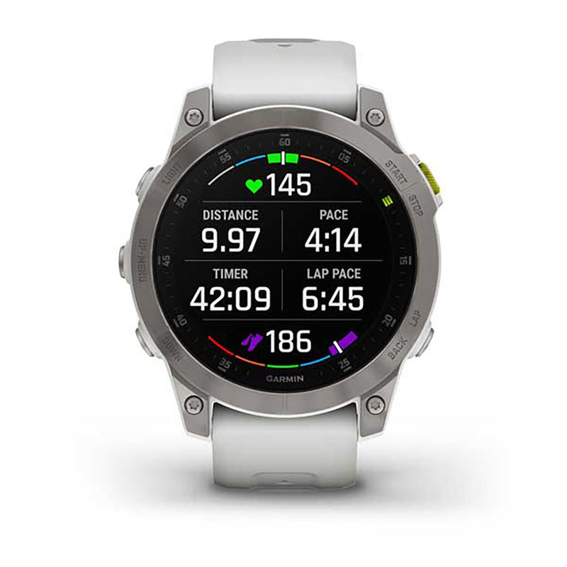 Garmin Epix Gen 2 Carrera White Ti W Silicone Band Full Color Display Watch - 010-02582-21