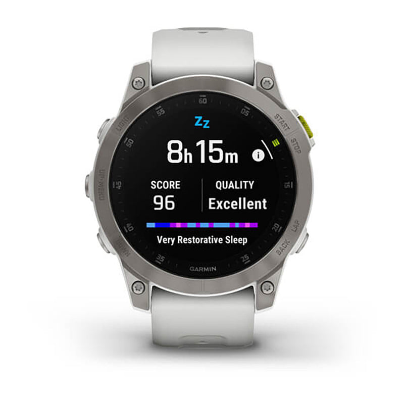 Garmin Epix Gen 2 Carrera White Ti W Silicone Band Full Color Display Watch - 010-02582-21