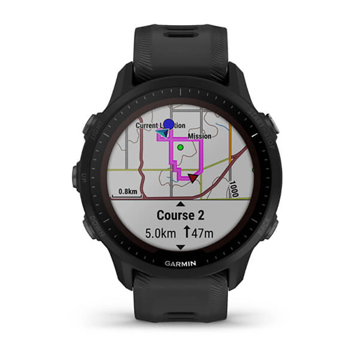 Garmin Forerunner 955 Solar Black Silicone Band Full Display Watch - 010-02638-20