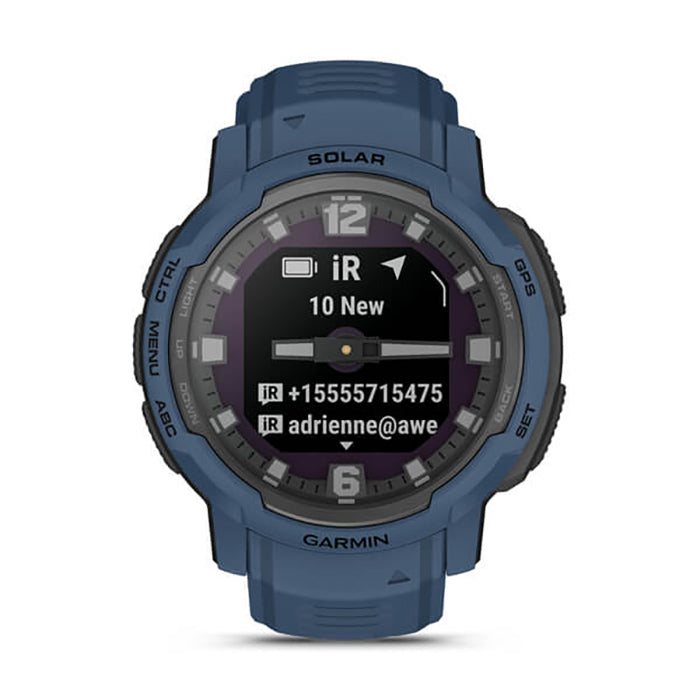 Garmin Instinct Crossover Solar Tidal Blue Full Display Watch - 010-02730-02