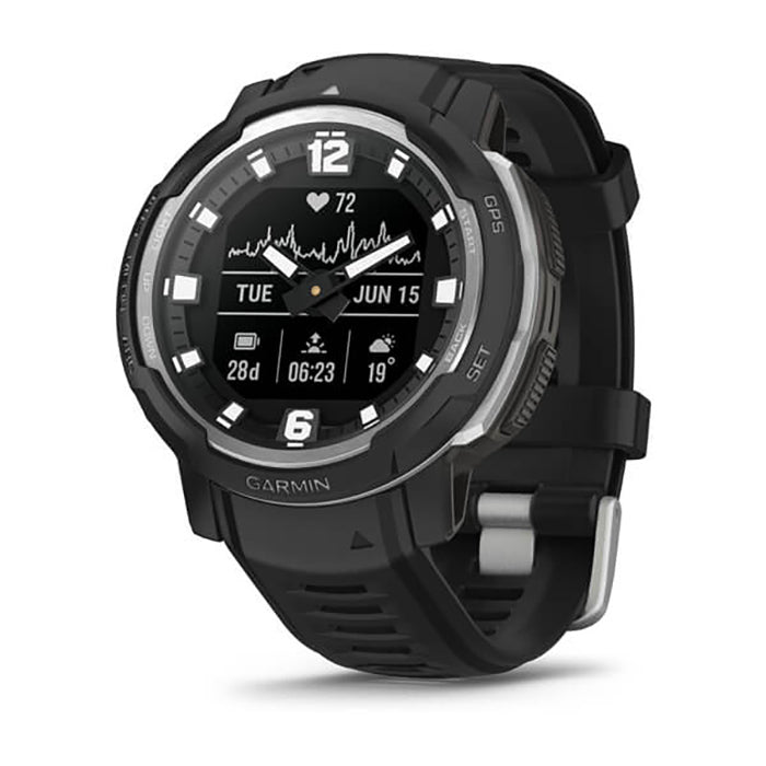 Garmin Instinct Crossover Black Silicone Band Full Display Dial Watch - 010-02730-03