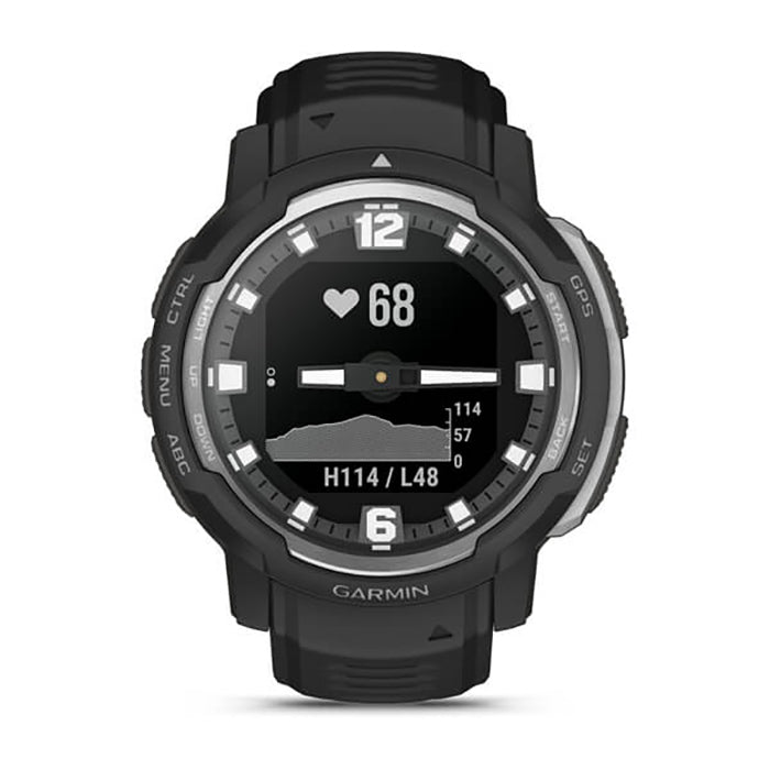 Garmin Instinct Crossover Black Silicone Band Full Display Dial Watch - 010-02730-03