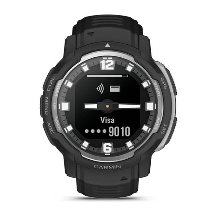 Garmin Instinct Crossover Black Silicone Band Full Display Dial Watch - 010-02730-03