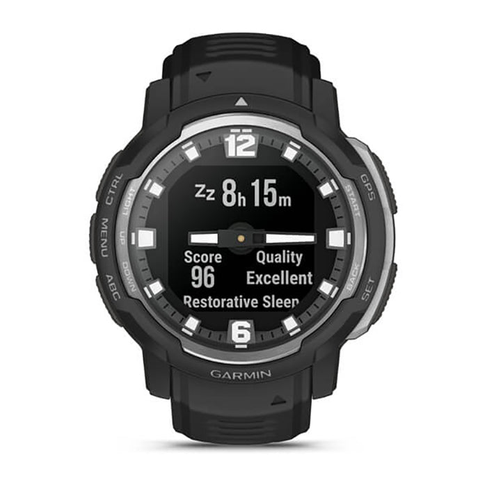 Garmin Instinct Crossover Black Silicone Band Full Display Dial Watch - 010-02730-03