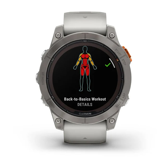 Garmin Fenix 7 Prosapphire Solar Edition Titanium Fog Gray/Ember Orange Full Display Watch - 010-02777-21