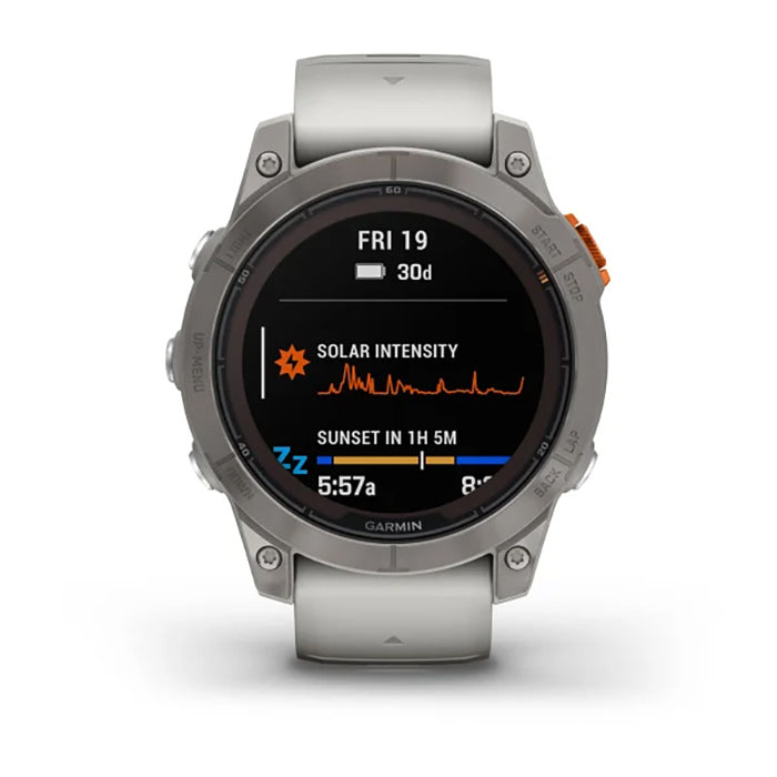 Garmin Fenix 7 Prosapphire Solar Edition Titanium Fog Gray/Ember Orange Full Display Watch - 010-02777-21