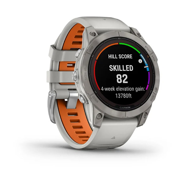 Garmin Fenix 7 Prosapphire Solar Edition Titanium Fog Gray/Ember Orange Full Display Watch - 010-02777-21