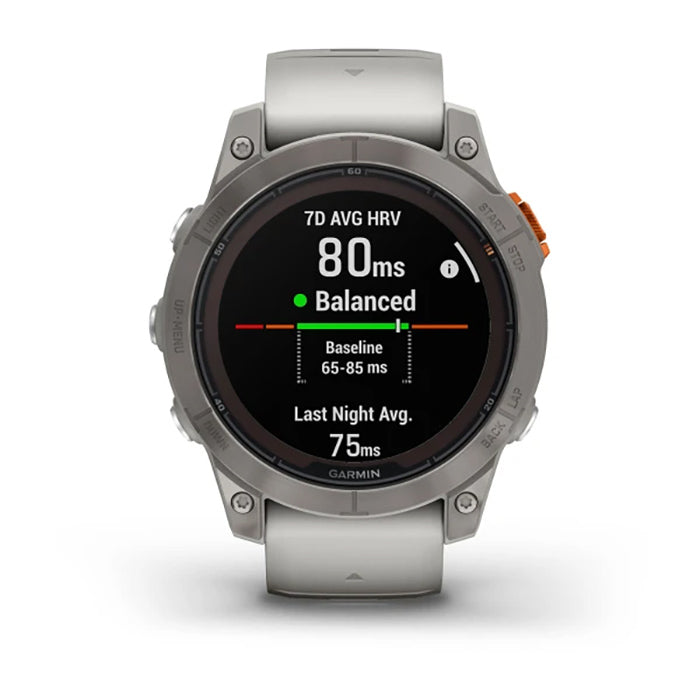 Garmin Fenix 7 Prosapphire Solar Edition Titanium Fog Gray/Ember Orange Full Display Watch - 010-02777-21