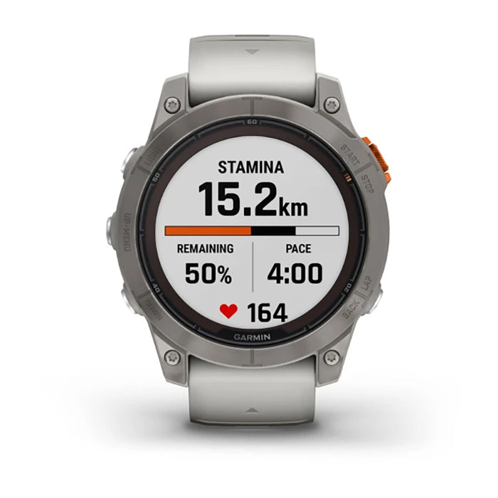 Garmin Fenix 7 Prosapphire Solar Edition Titanium Fog Gray/Ember Orange Full Display Watch - 010-02777-21