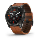 Garmin Epix Pro Gen 2 Sapphire Edition 51mm Carbon Gray DLC Titanium Chestnut Leather Graphite Silicone Full Display Watch - 010-02804-30
