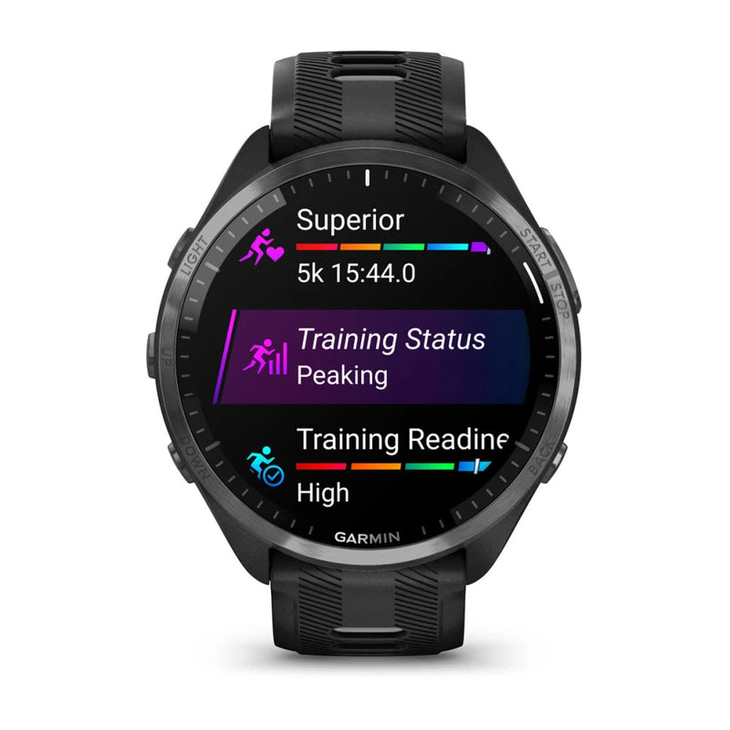 Garmin Forerunner 965 Carbon Grey Black Silicone Band Full Display Watch - 010-02809-10