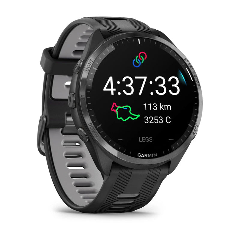 Garmin Forerunner 965 Carbon Grey Black Silicone Band Full Display Watch - 010-02809-10