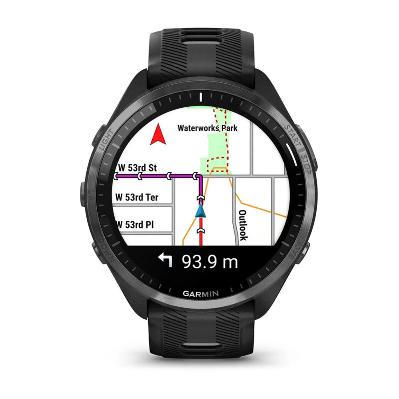 Garmin Forerunner 965 Carbon Grey Black Silicone Band Full Display Watch - 010-02809-10