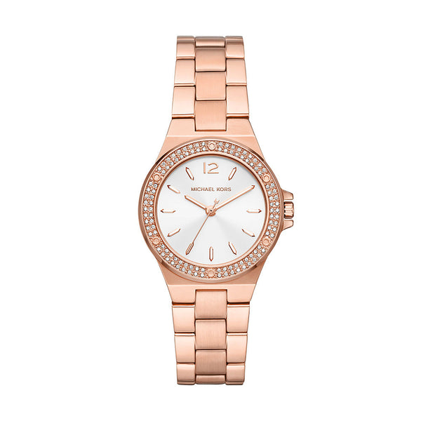 michael kors white rose gold watch