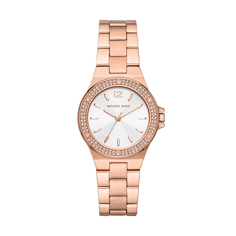 Michael Kors Mini-Lennox Three-Hand Rose Gold-Tone Stainless Steel Women's Watch - MK7279