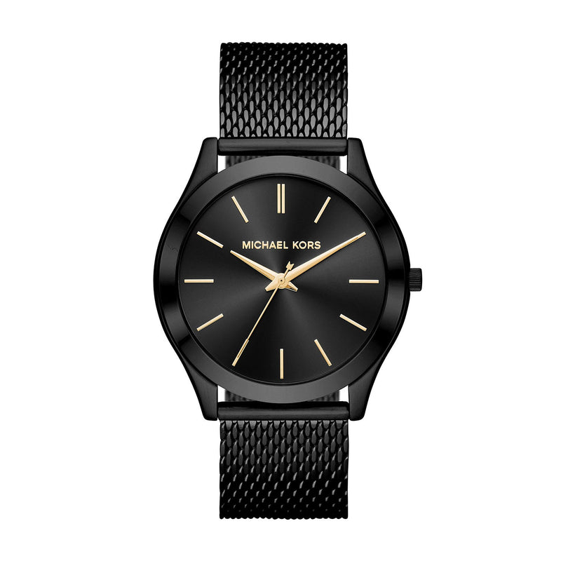 Michael Kors Slim Runway 3-Hand Black Stainless Steel Men's Watch